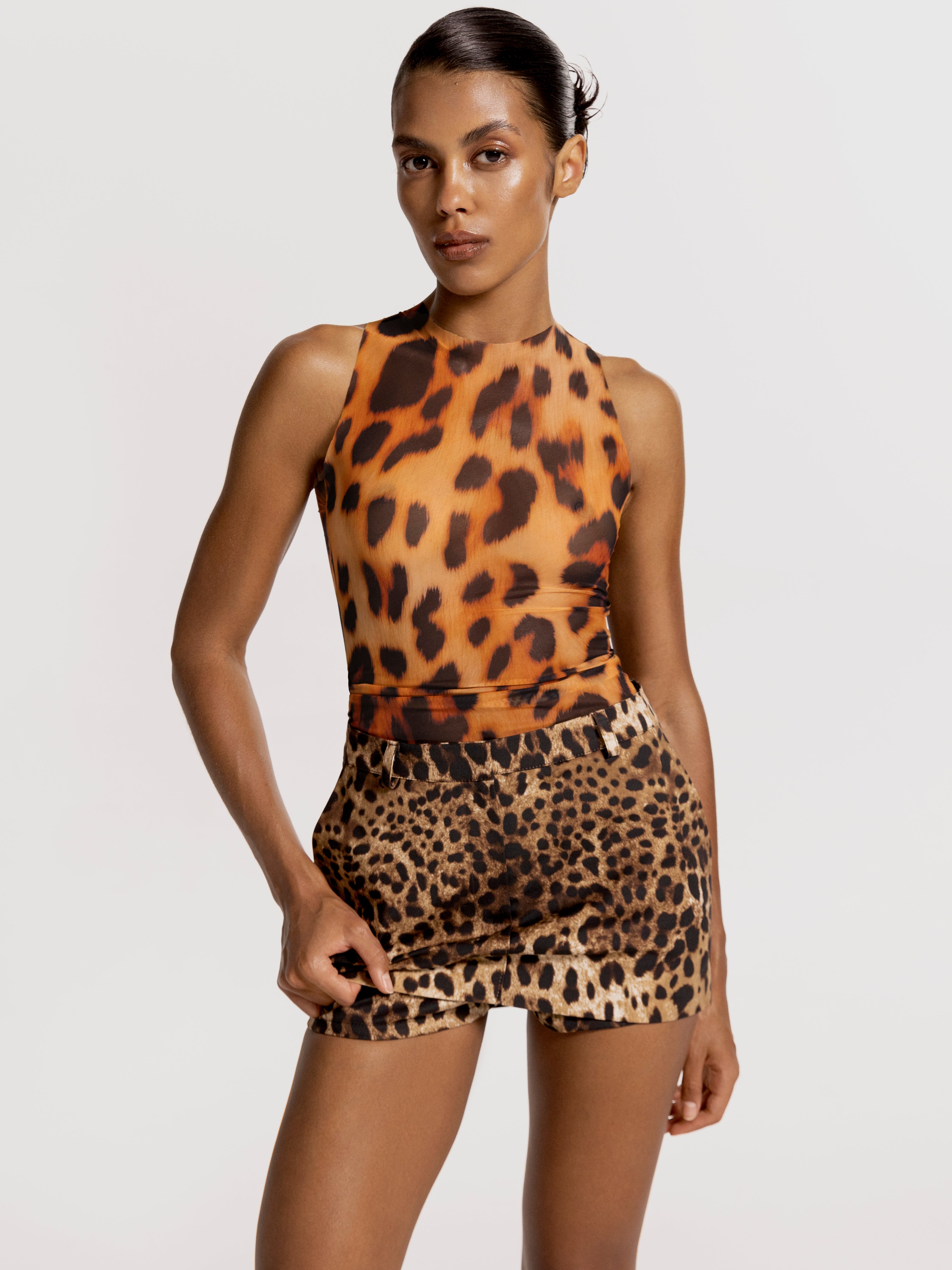 Power skort in Leopard – CULTNAKED