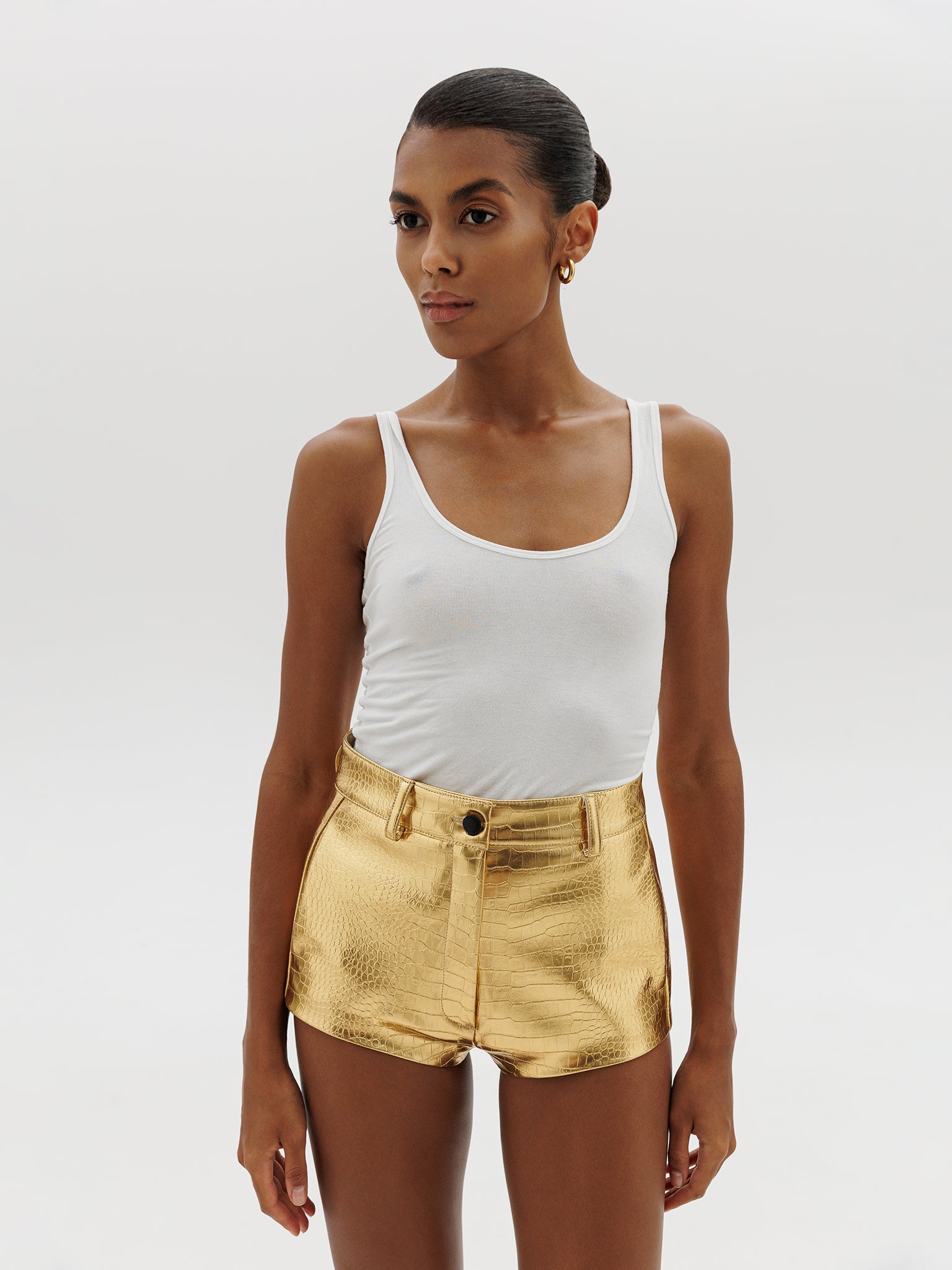 Vixen shorts in Gold Croc – CULTNAKED