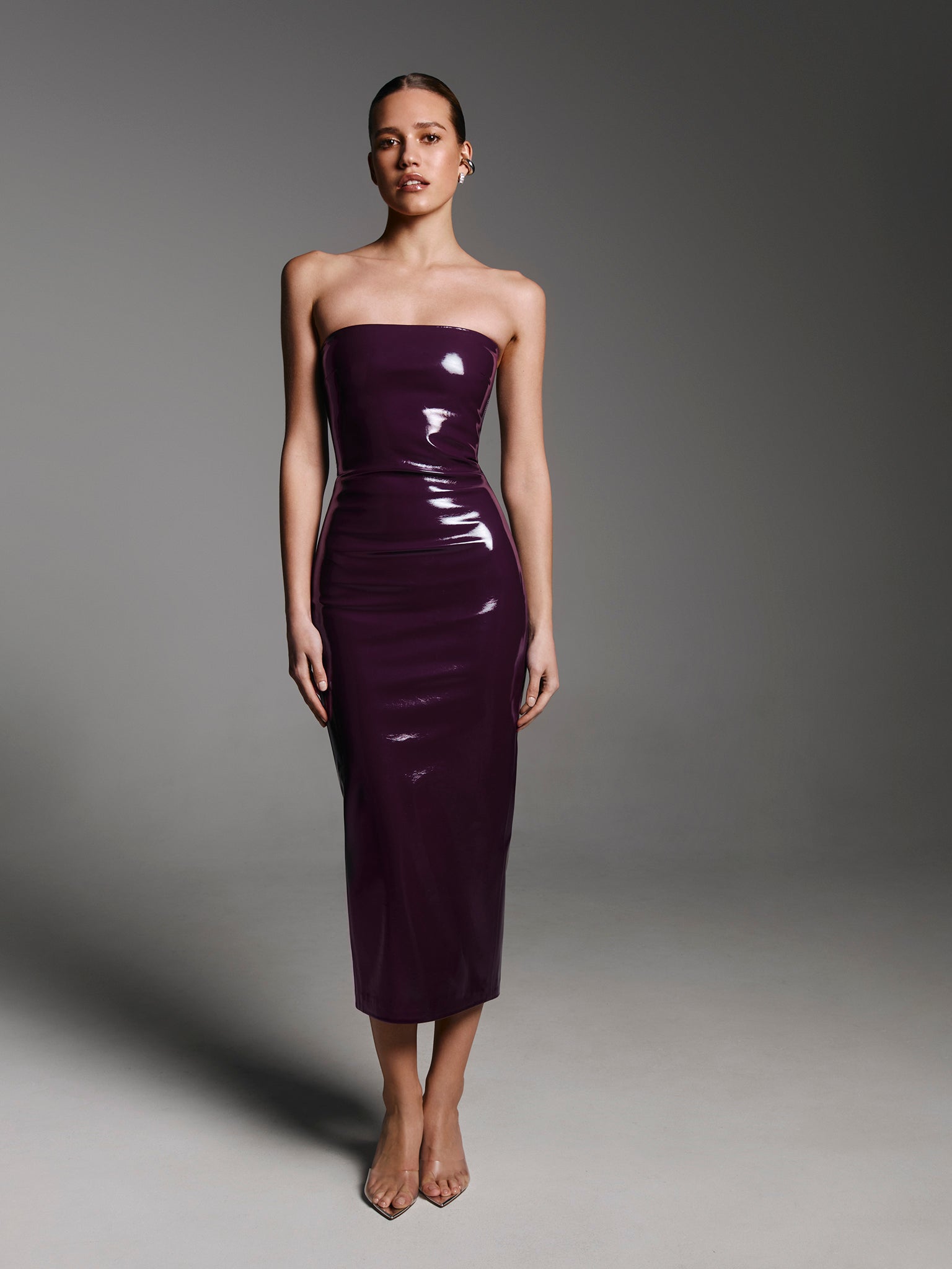 Killa Dress in Plum Patent