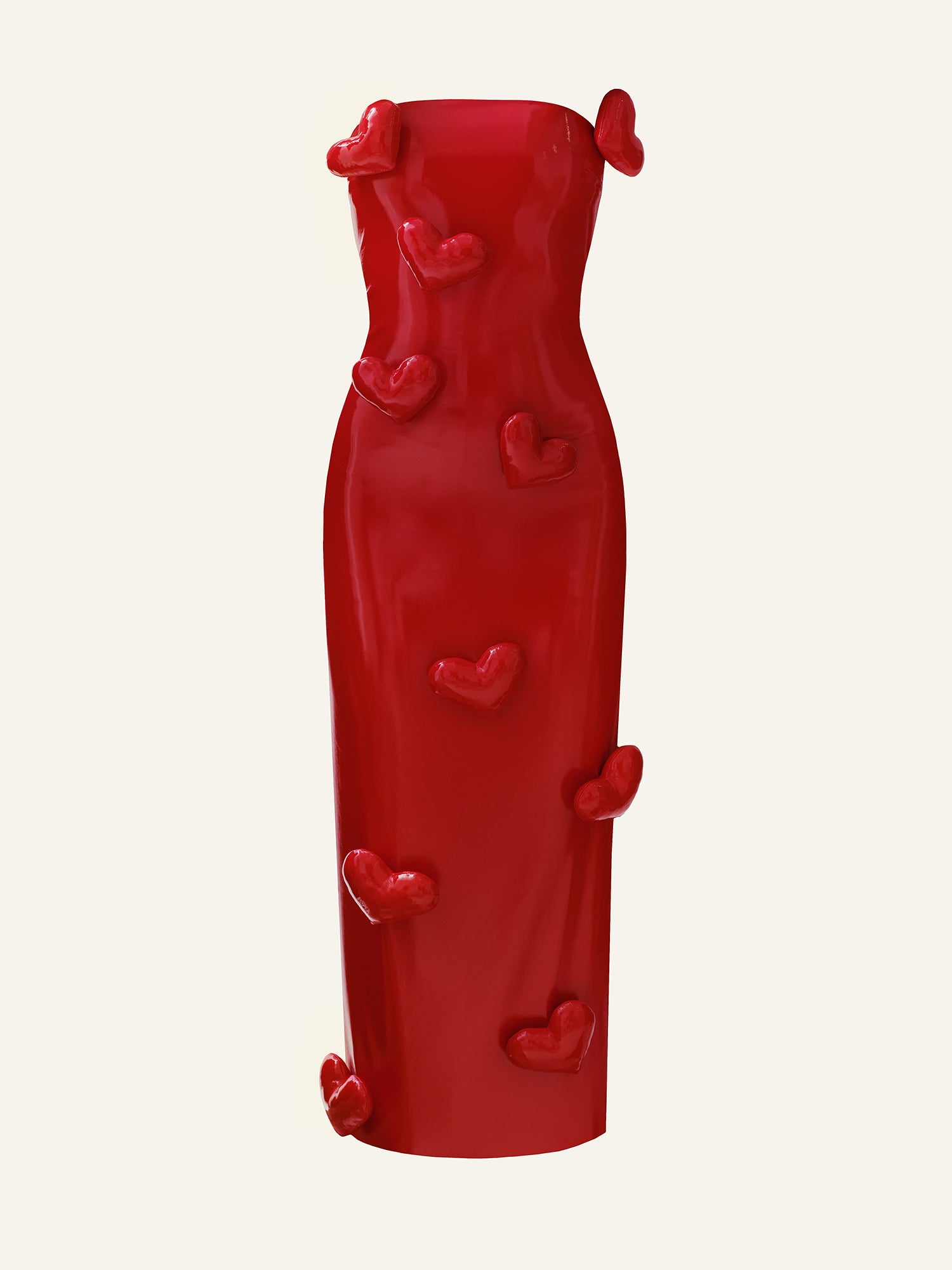 Red leather dress with hearts