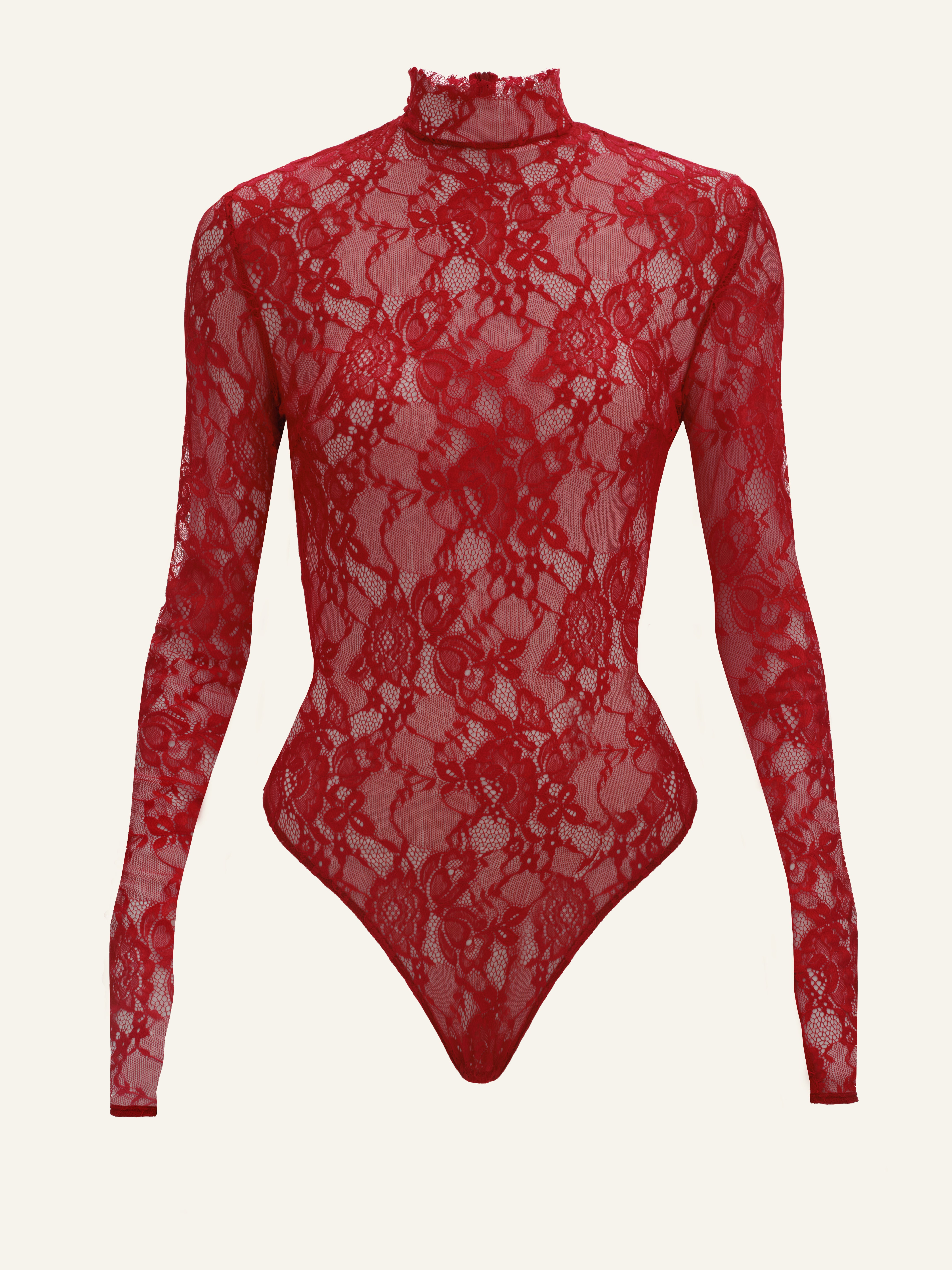 Allure bodysuit in Red Lace