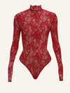 Allure bodysuit in Red Lace