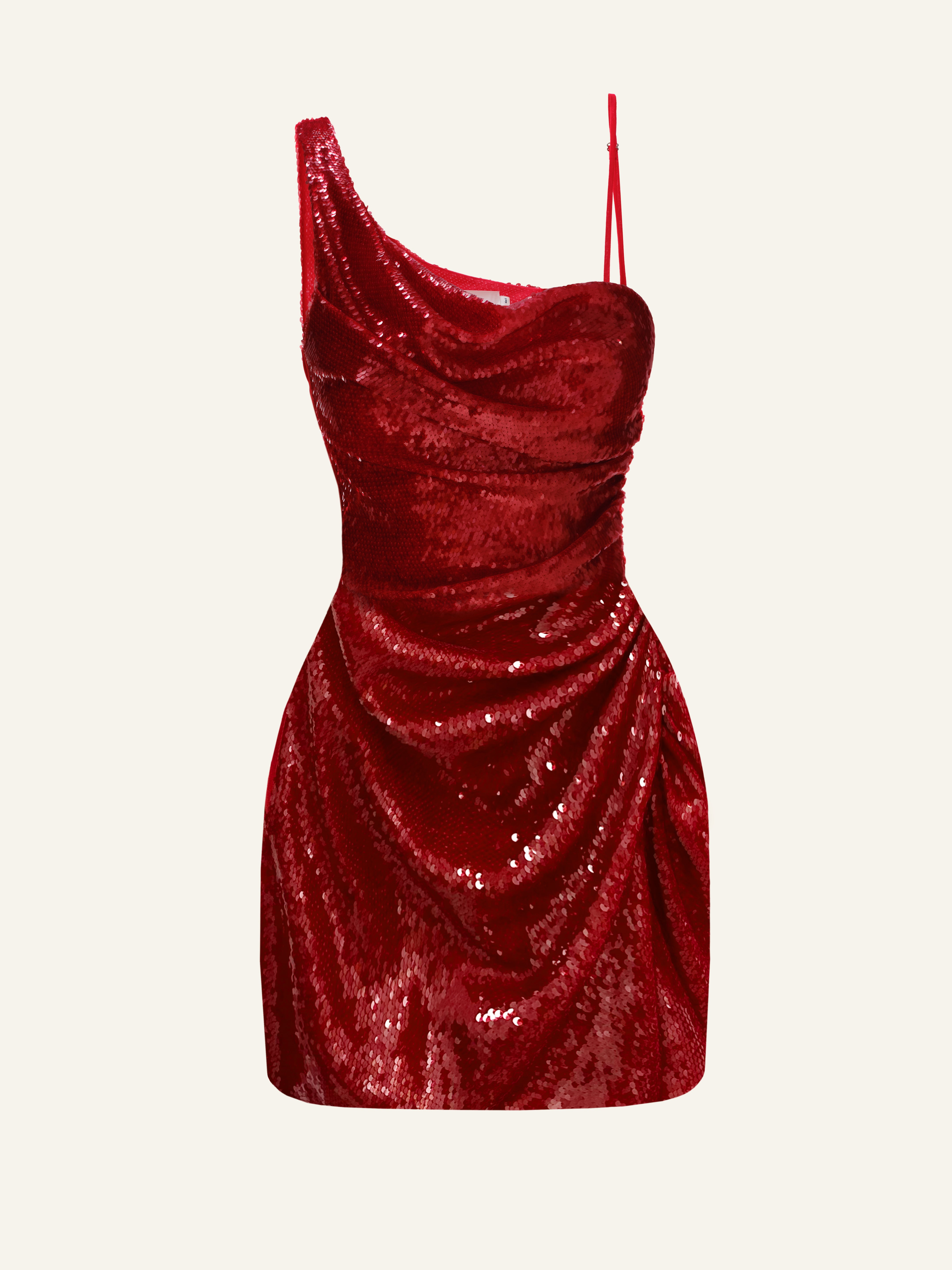 NWT Dear Moon Women's Junior's Garnet Red Sequin Mini Dress authentic Size 5