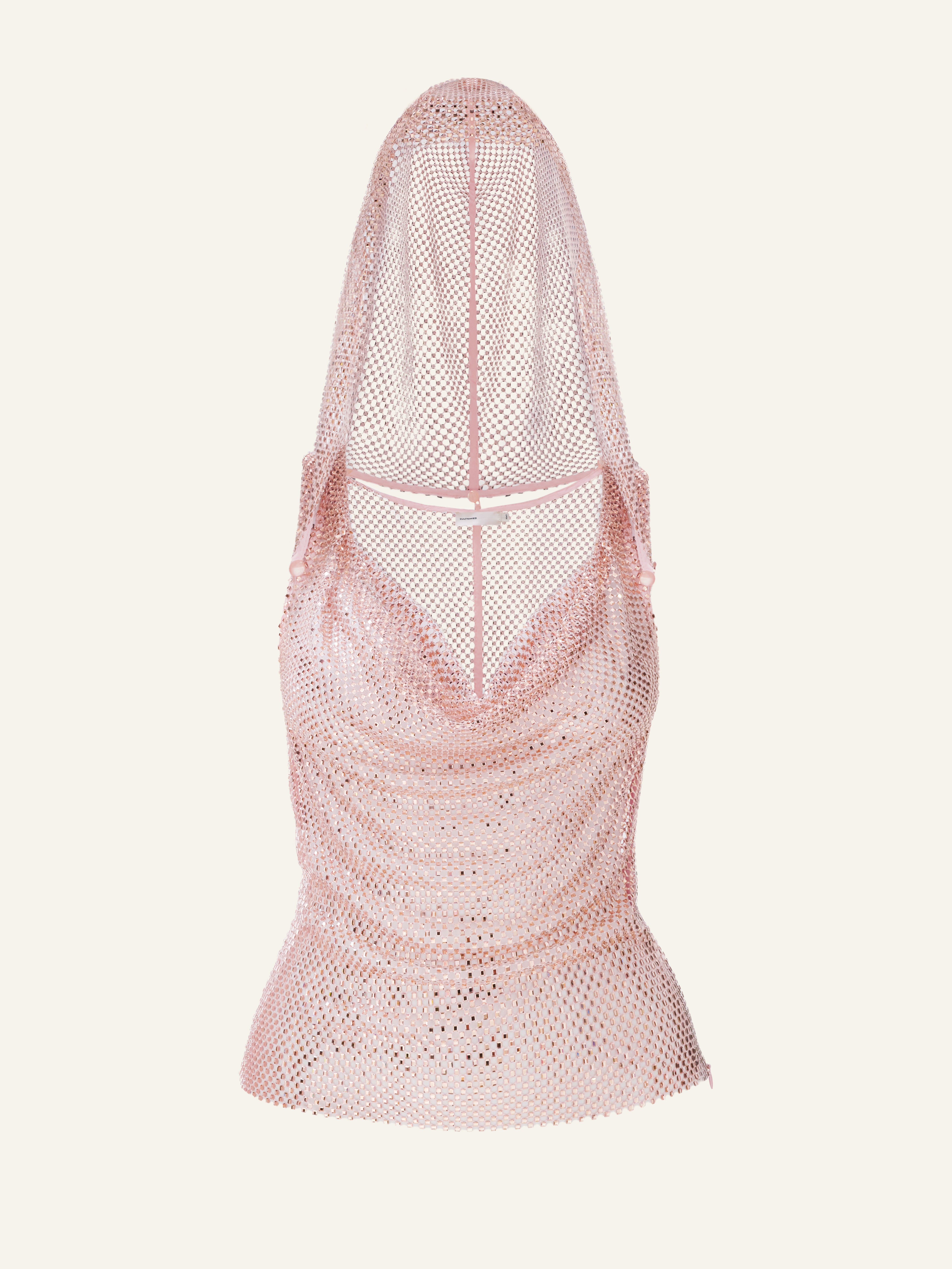 Transparent pink top with hood