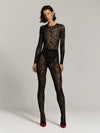 Bundle: Lace Skin bodysuit in Onyx + Lace Skin leggings in Onyx