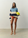 Rugby Top in Blue & White Stripes