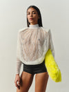 Bat top in Blanc Lace