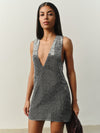 Vulture dress in Silver Sequin