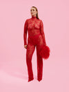 Bundle: Allure bodysuit in Red Lace + Allure pants in Red Lace