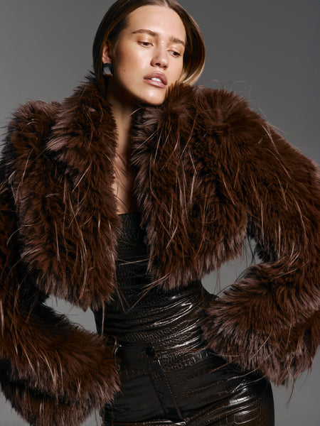 Mini Purrr coat in Chestnut
