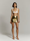 Dancing On The Table skort in Gold Croc
