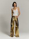 Slouchy pants in Gold Croc