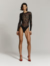 Lace Skin bodysuit in Onyx