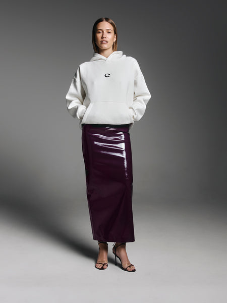 Maxi Maxi Skirt in Plum Patent