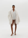 Purrr coat in White Feathers