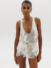 Power tank top in Sequined White