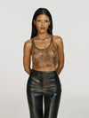 Stardust crop top in Choco