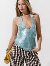 Paloma top in Aqua Blue