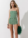 Vixen shorts in Gingham Green