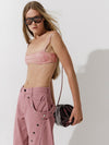 Babylon Leather clutch in Plum Croc