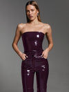 Bundle: Killa bandeau in Plum patent + Killa pants in Plum patent