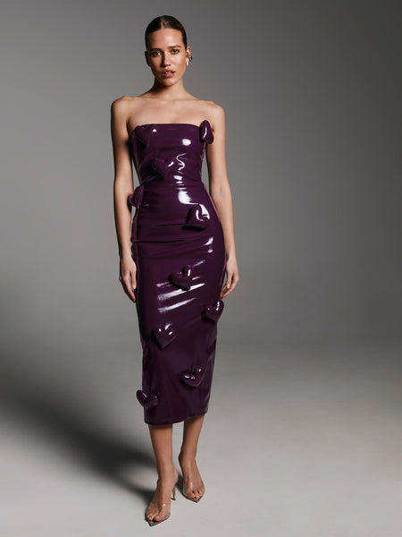 Love Killa dress in Plum Patent