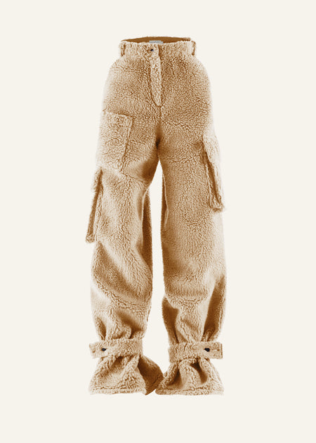 Fluffy pants in Latte