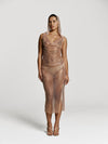 Bundle: Diva Stardust top in Champagne + Stardust Pencil skirt in Champagne